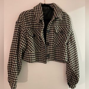Houndstooth Cropped Jacket